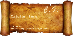 Czigler Imre névjegykártya
