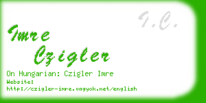 imre czigler business card